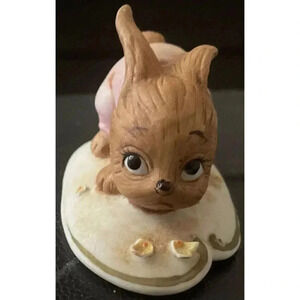Bunny Rabbit Lefton #7741 Hand Painted Ceramic Home Decor Collectible Vintage‎